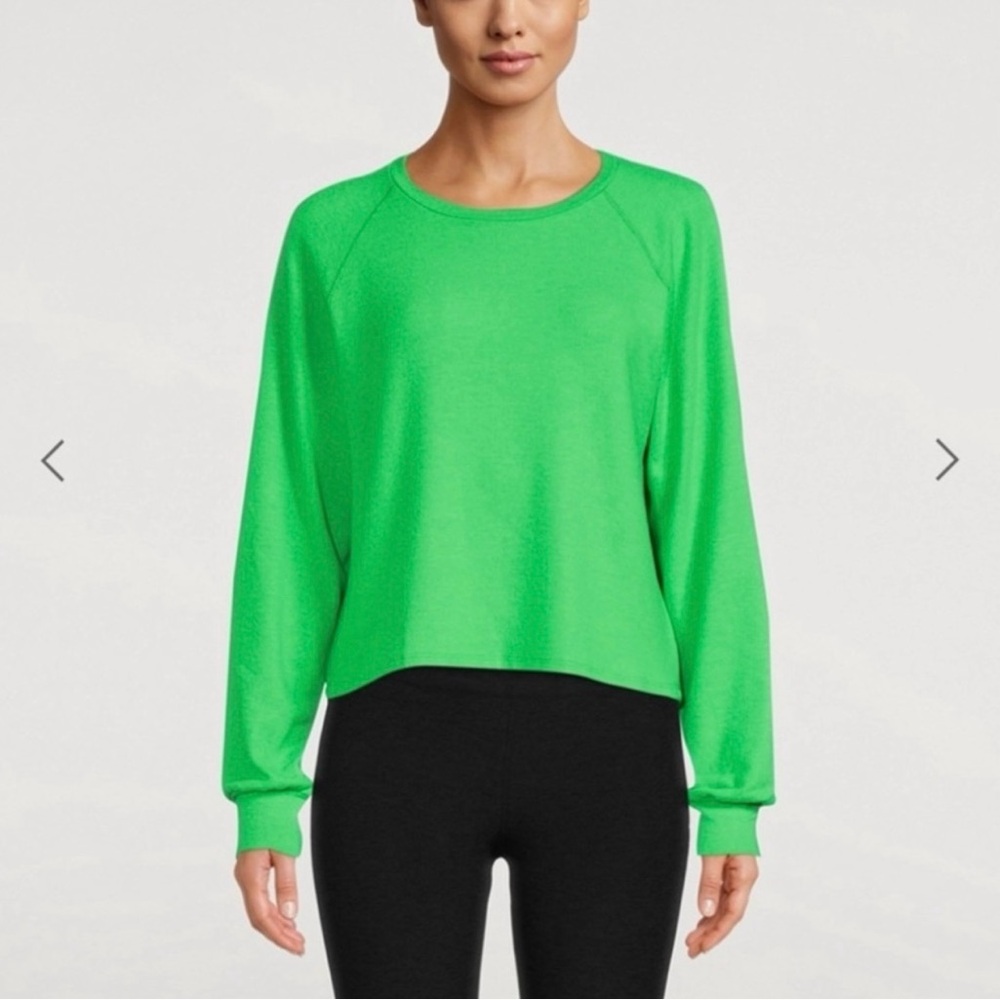 Beyond Yoga Slouchy Lounge Pullover Crewneck Green Small